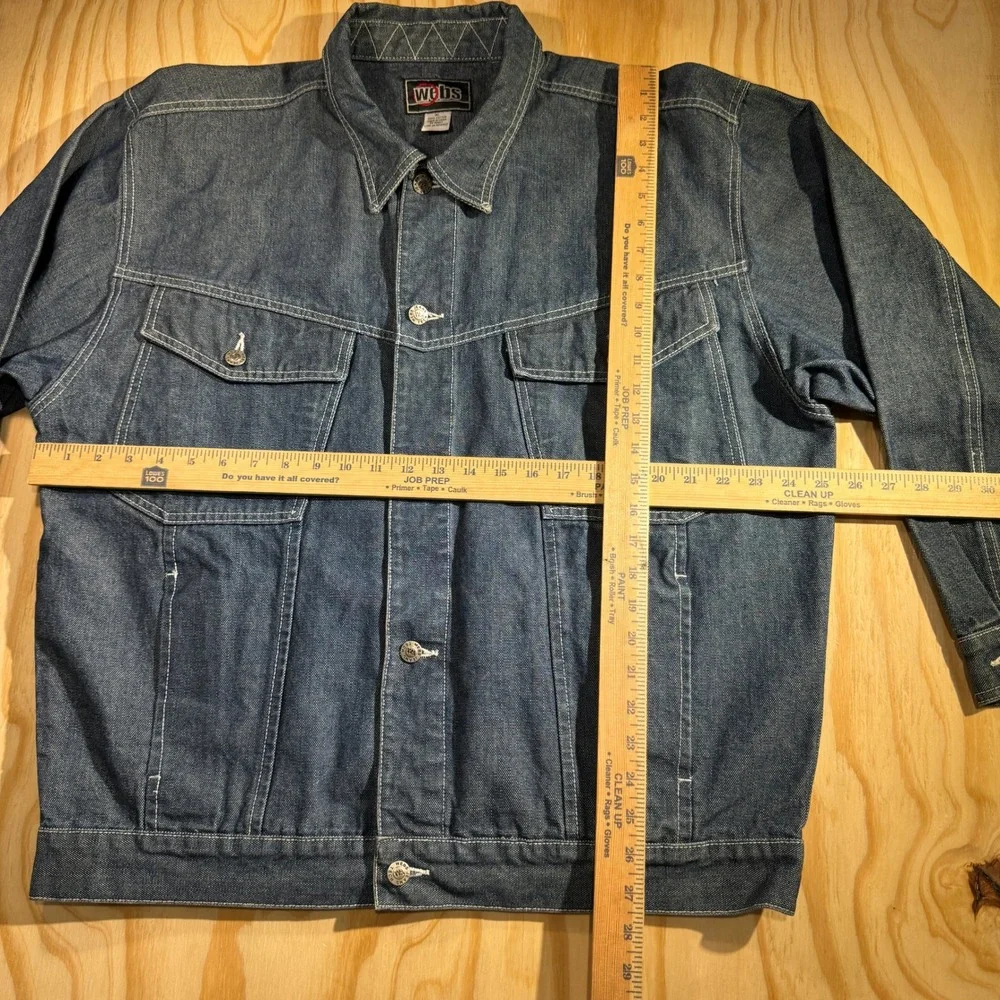 Webs Jeans Tech Men's XL Blue Denim Jacket Vintage Style Contrast Stitch Cotton